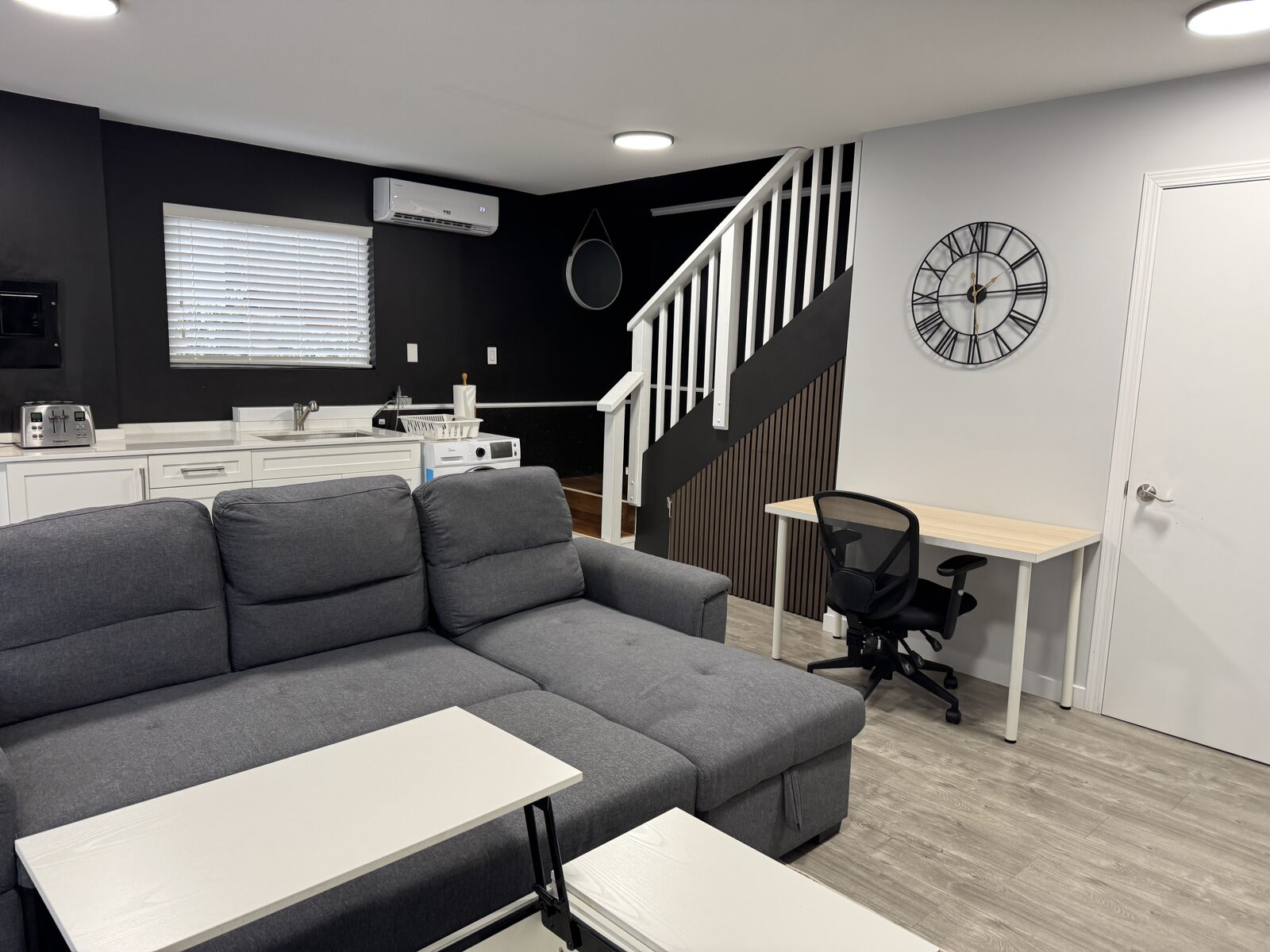 Staircase and main floor desk nook